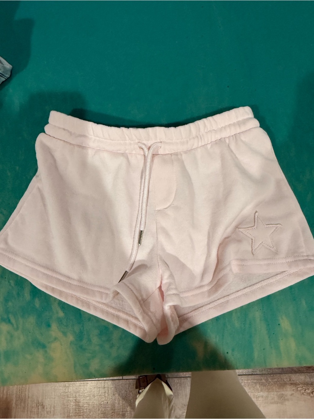 Women's Light Pink Star Embroidered Athletic Lounge Shorts